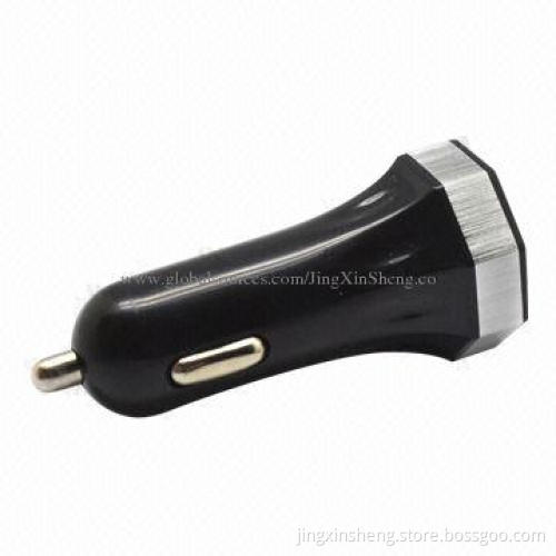 Aluminum Ring Dual-USB Car Charger for iPad/iPhone with Multi-color Choice